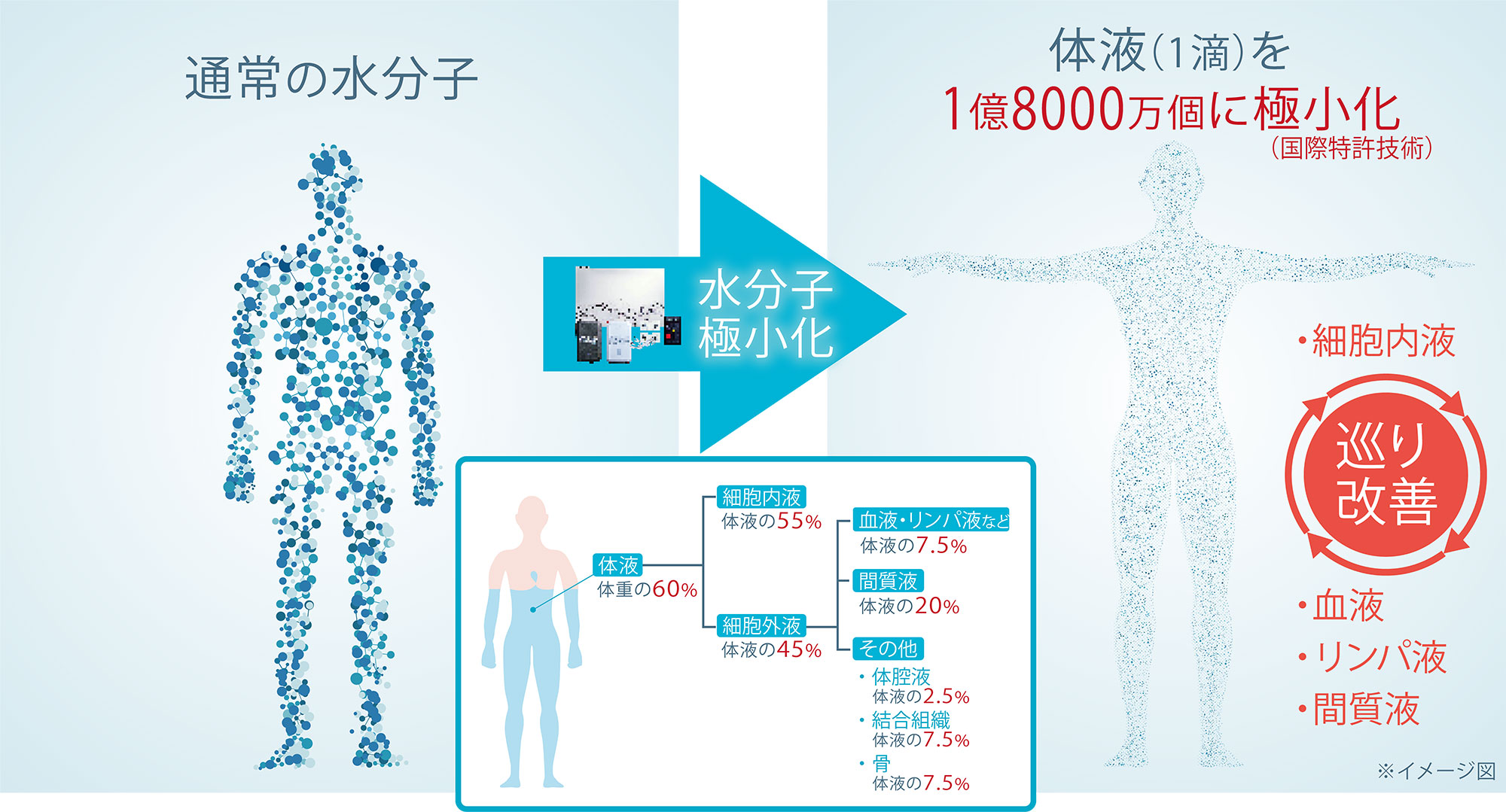 体液（1滴）を1億8000万個に極小化